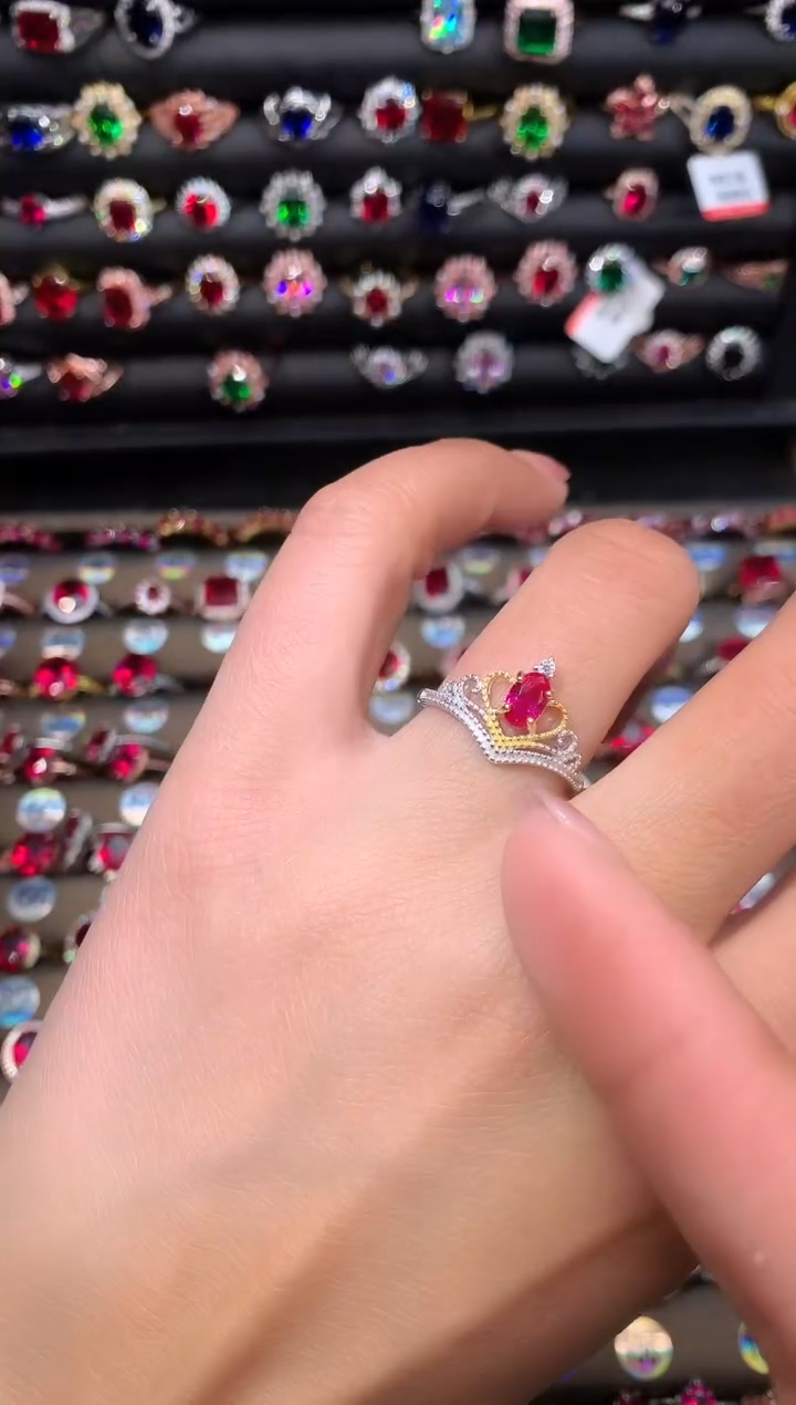 【闪购商品】红宝石戒指银S925镶嵌1