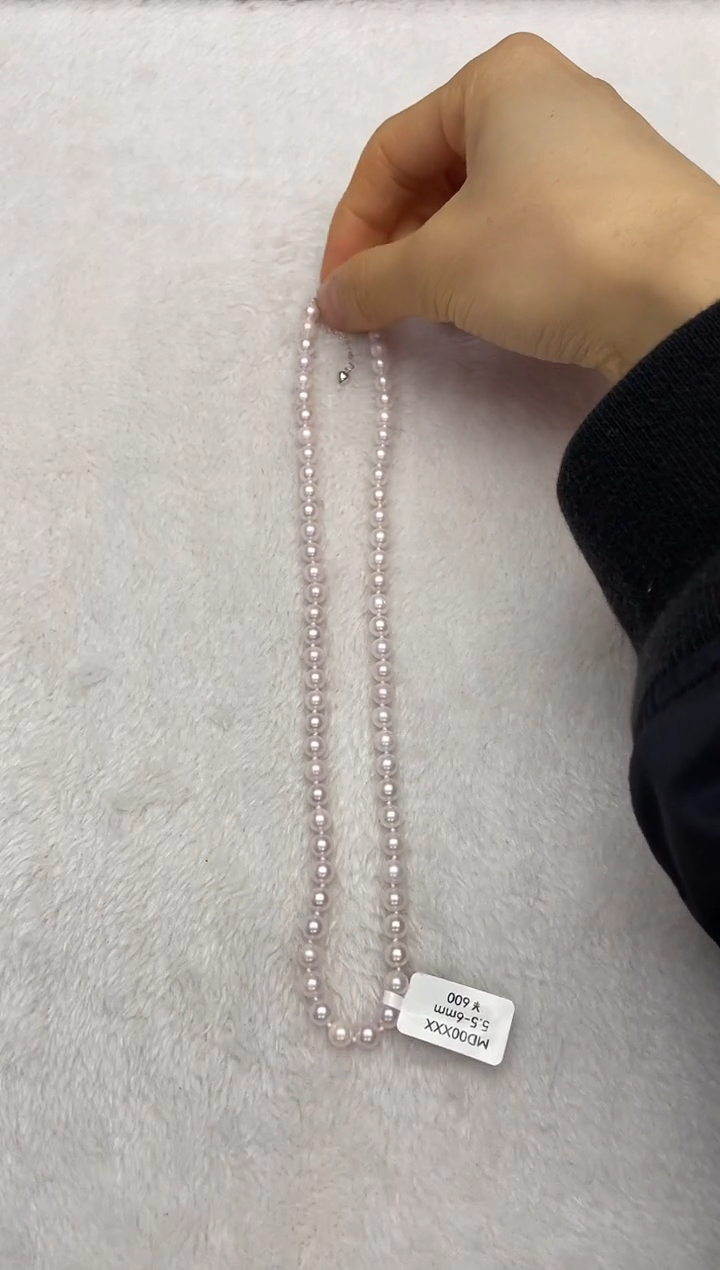 海水珍珠银S925镶嵌项链AK5.5-6mm（多样性发一）