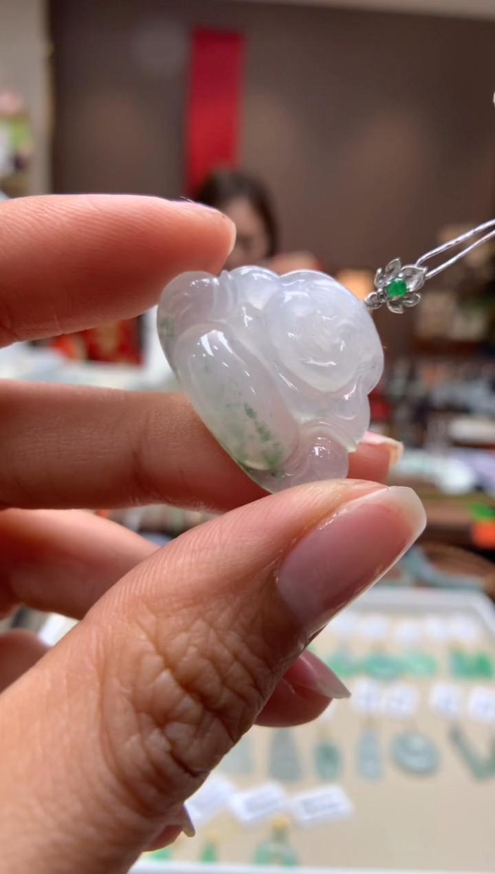 【闪购商品】翡翠颈饰18K金镶嵌佛公