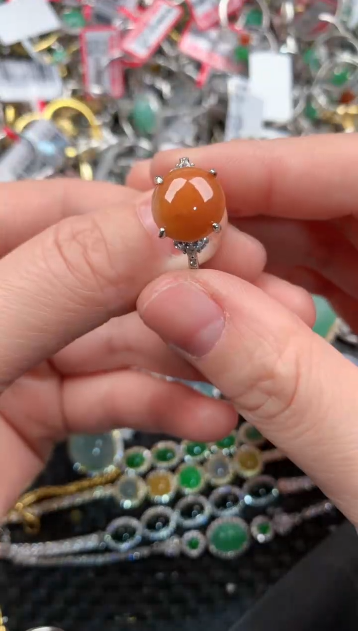 银S925镶嵌戒指翡翠10   1