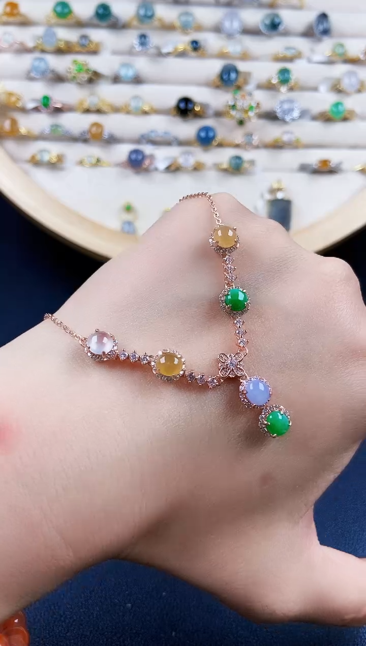 翡翠银S925镶嵌颈饰987989