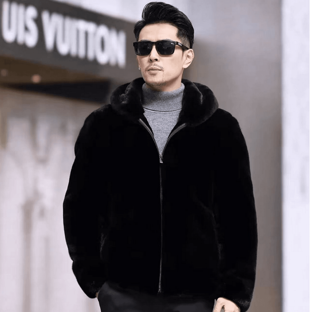 海宁2025【正品帽子】冬季保暖时尚加厚男士外套男款带帽