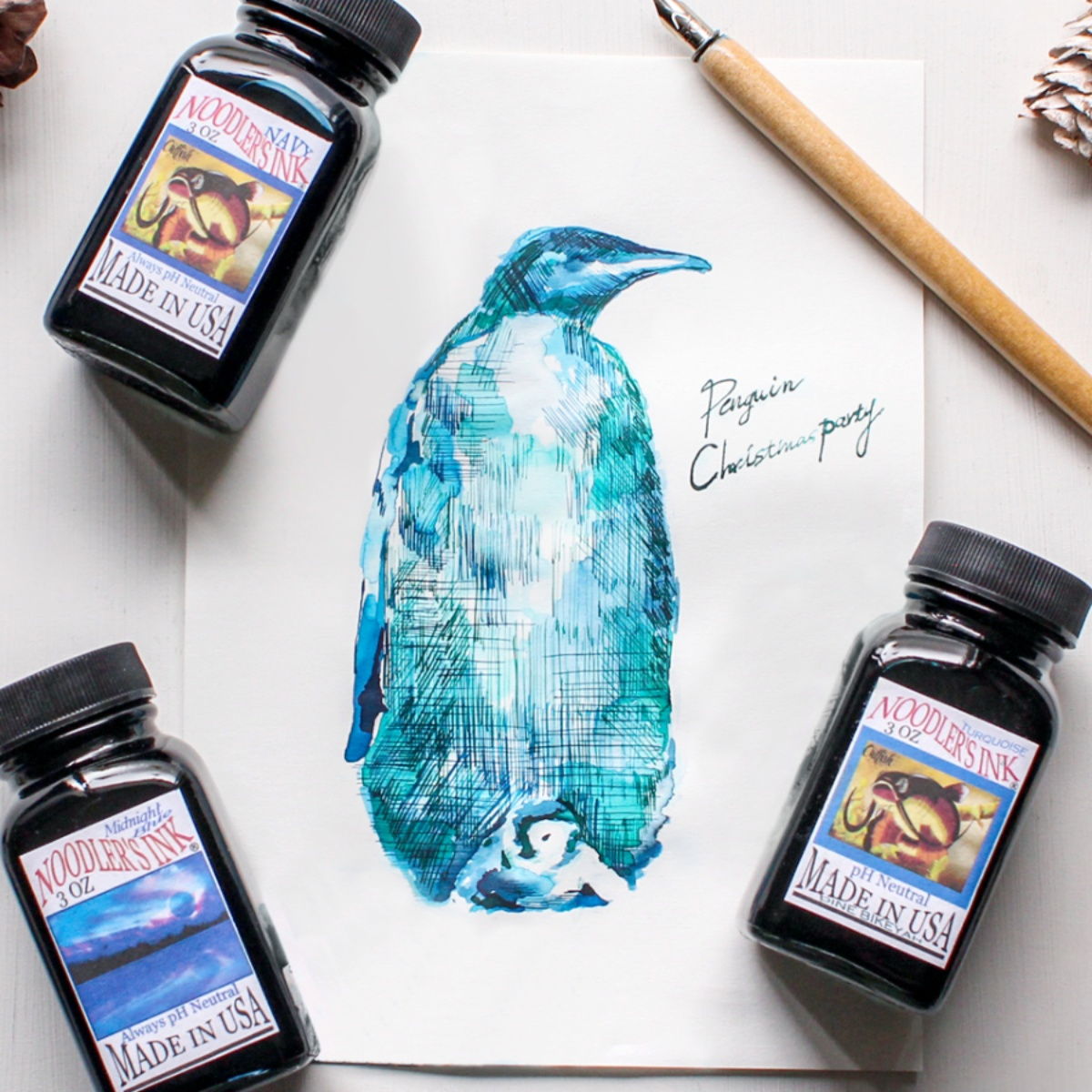 网汇鹅 鲶鱼墨水防晕染黑防水钢笔墨水水彩勾线