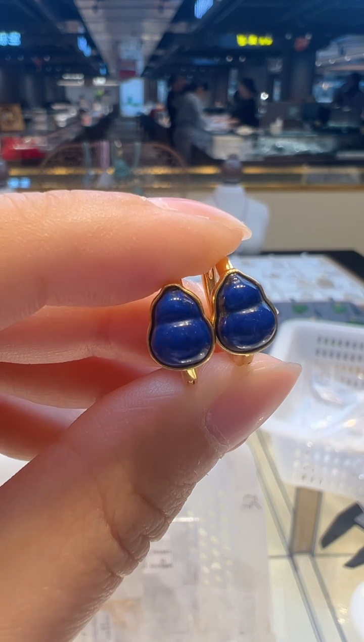 【闪购商品】青金石耳饰银S925镶嵌38