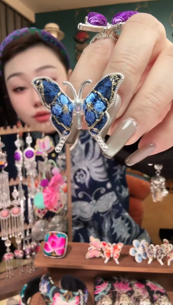 刺绣纯手工民族风刺绣戒指