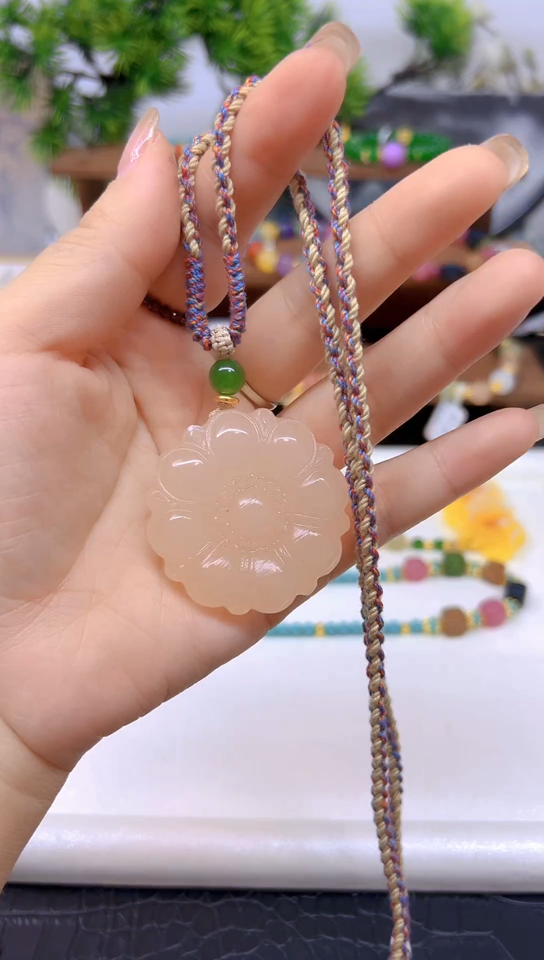 和田玉未镶嵌毛衣链M186