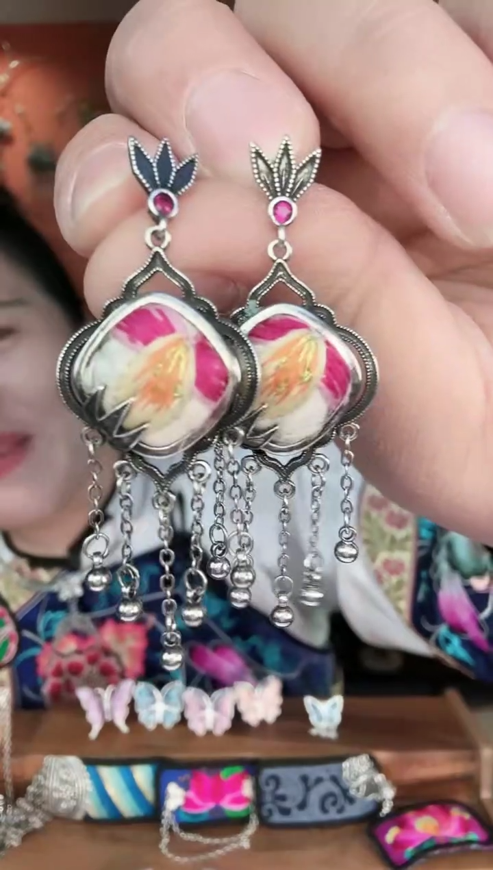 非遗手工刺绣耳钉21