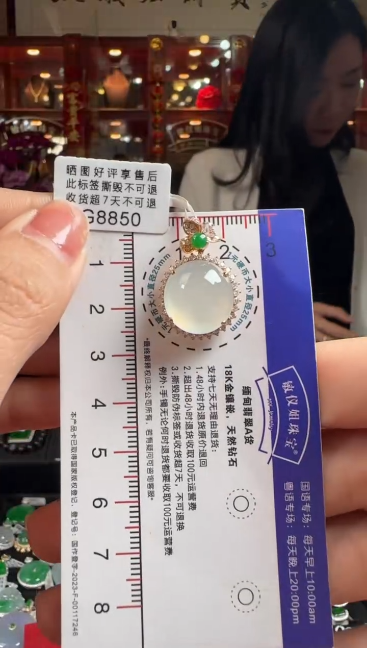 【闪购商品】翡翠颈饰18K金镶嵌G8850冰蛋面吊坠