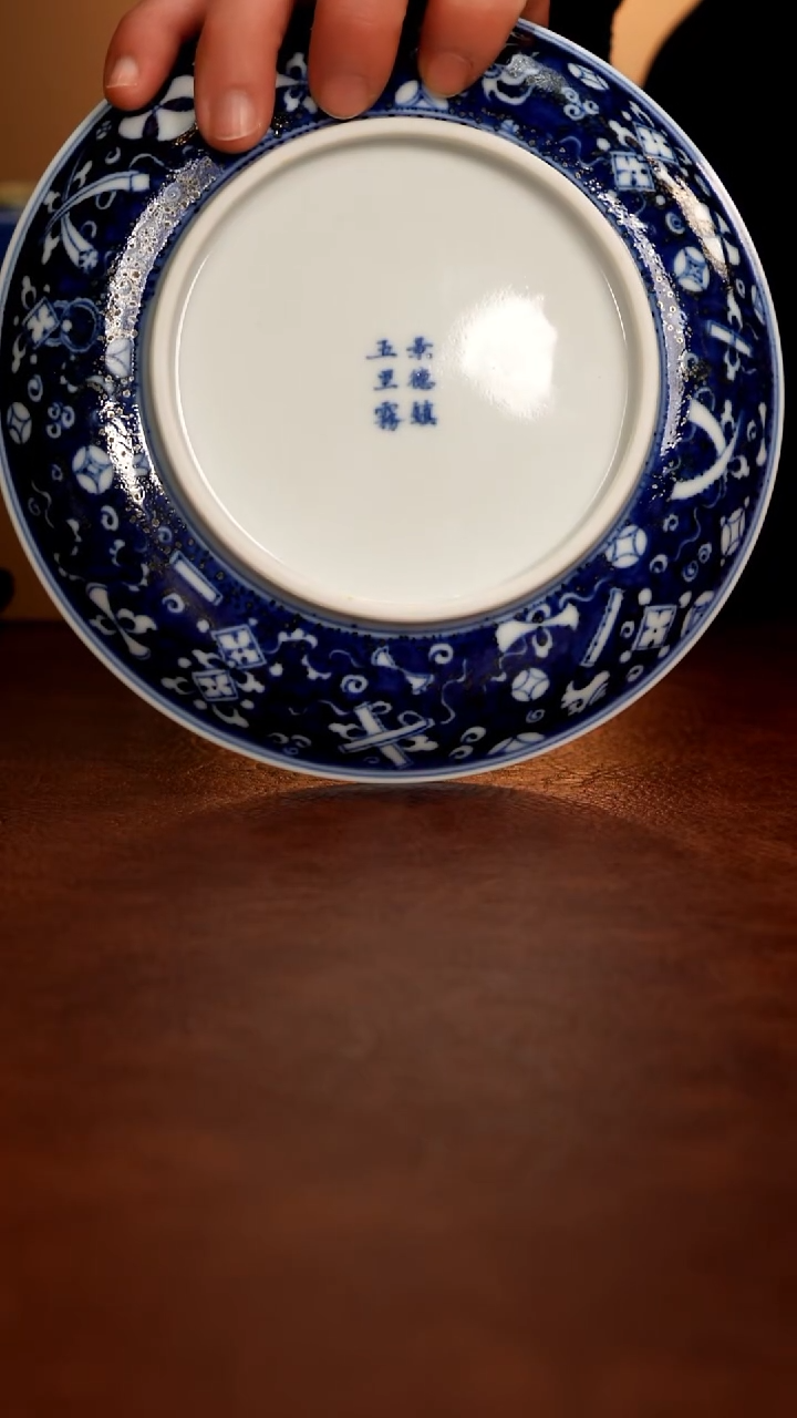 摆件陶尖*鸡景德镇瓷器，明成化青花瓷手绘茶具~