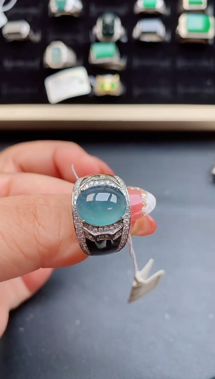 【闪购商品】翡翠戒指银S925镶嵌50800