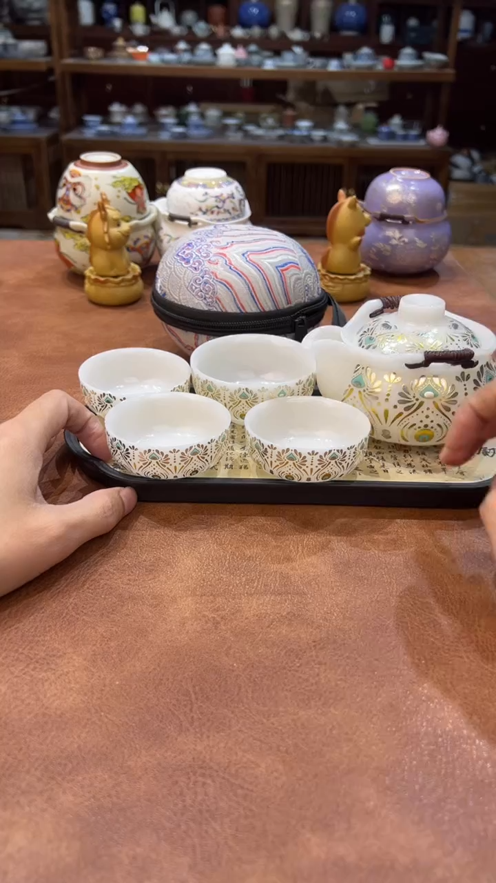 真的很便宜会开片的旅行茶具