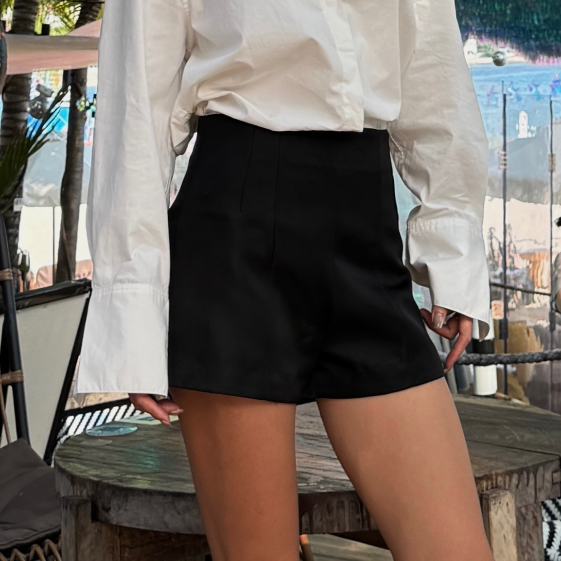 质感挺括A字休闲百搭短裤88656
