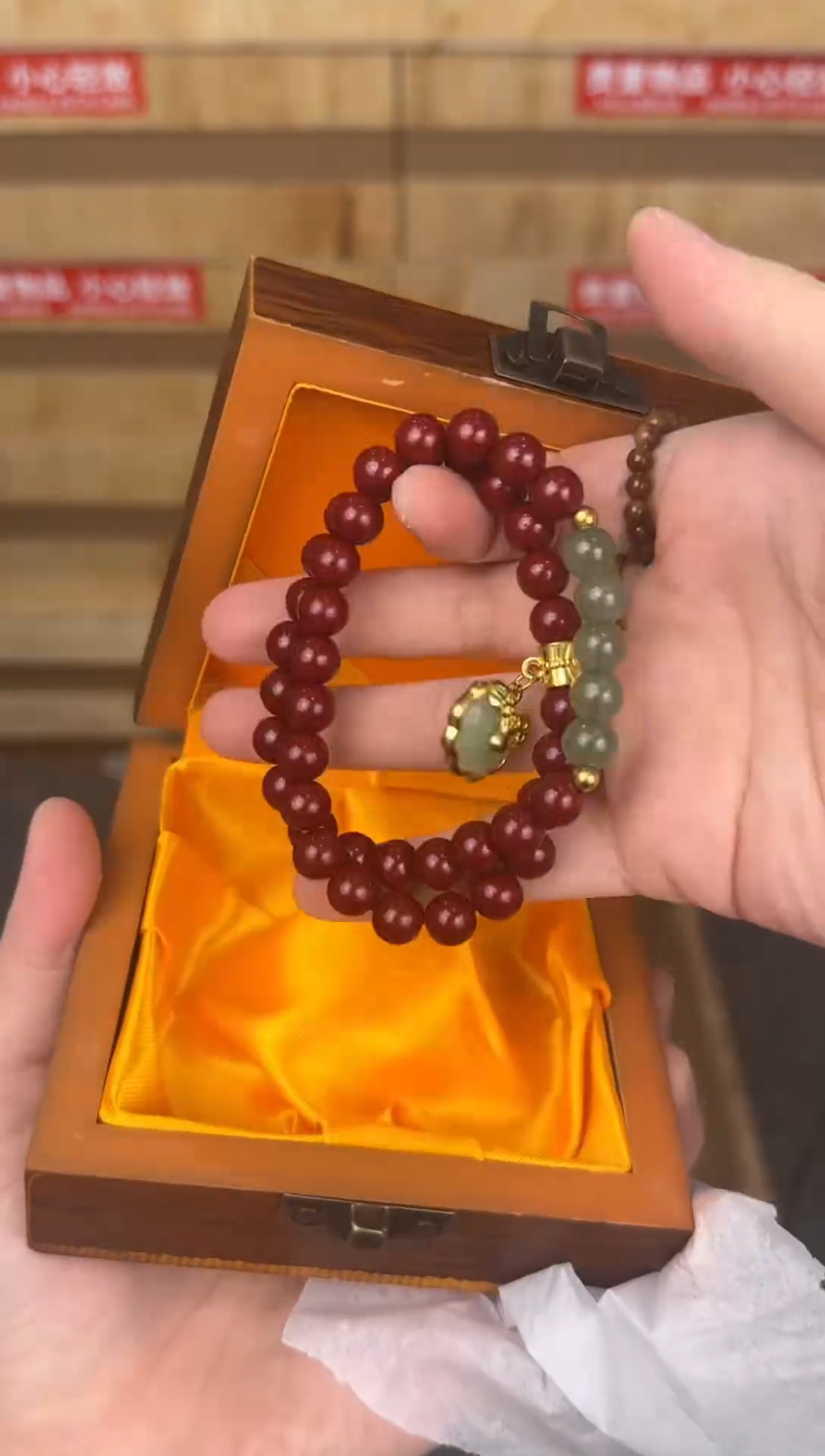 慈木器文玩阁如意金锁双圈链接@@SP249