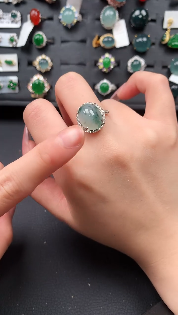 【闪购商品】翡翠戒指银S925镶嵌521141