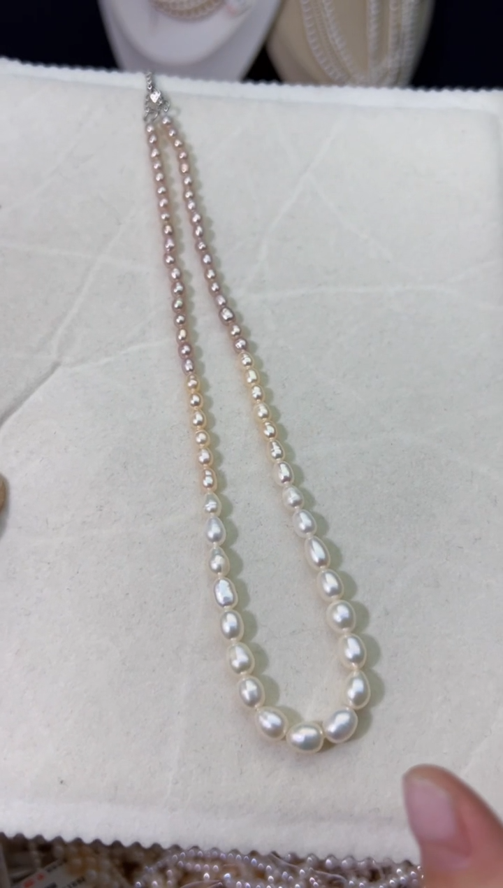 【闪购商品】淡水珍珠6未镶嵌渐变*强光珍珠项链