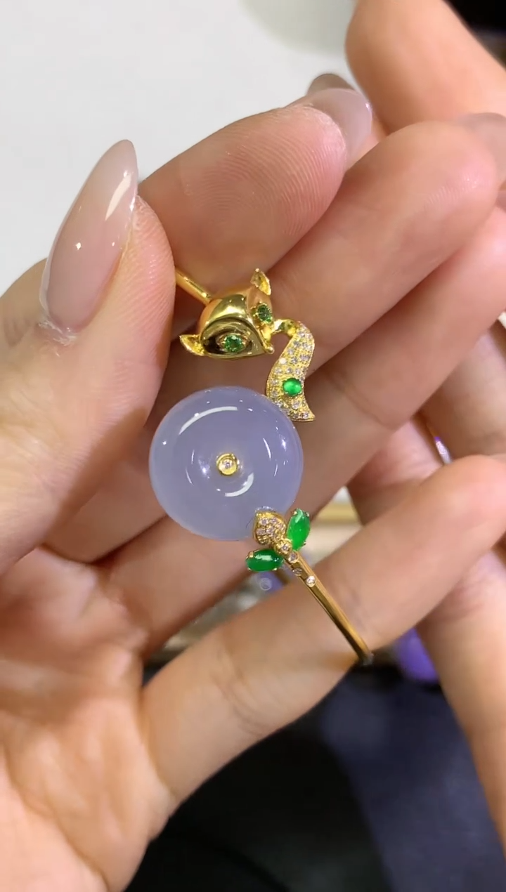 【闪购商品】翡翠颈饰18K金镶嵌团购31