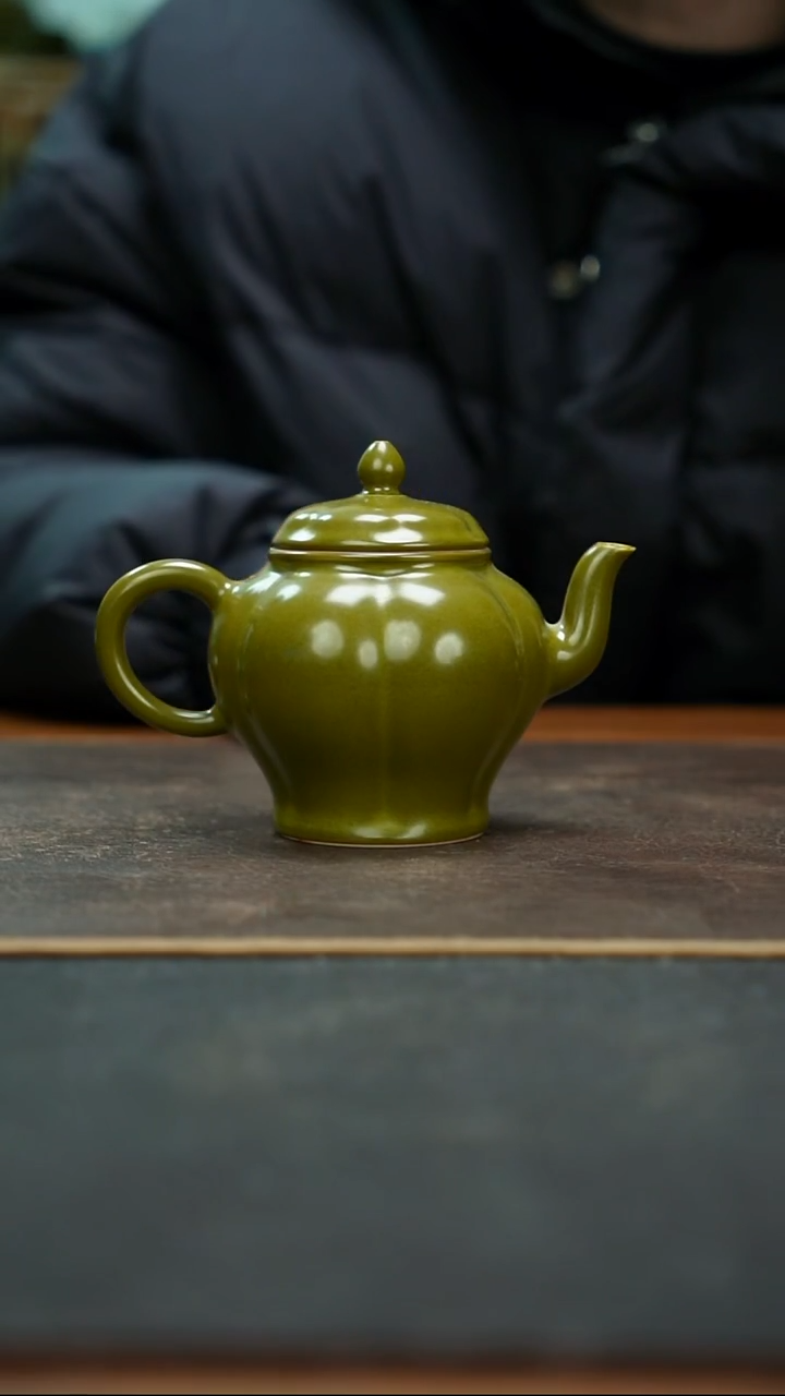 杯茶叶末釉全手工锦绣宫灯壶