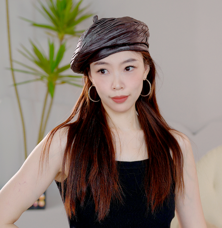 显脸小贝雷帽帽子女复古画家帽气质皮帽流行大头围脸小女款夏季