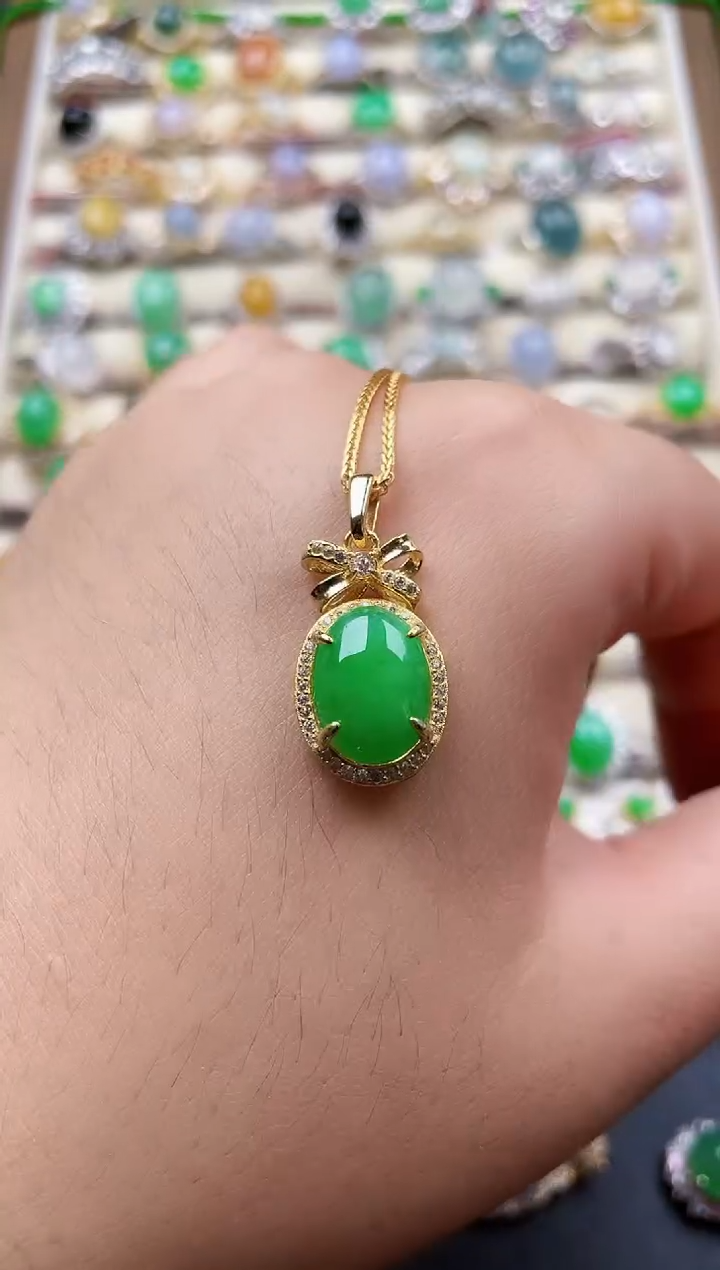 银S925镶嵌戒指翡翠140