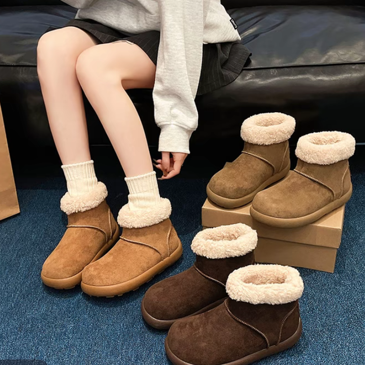 冬季时尚雪地靴女款土豆雪地靴厚底加绒短靴韩版保暖