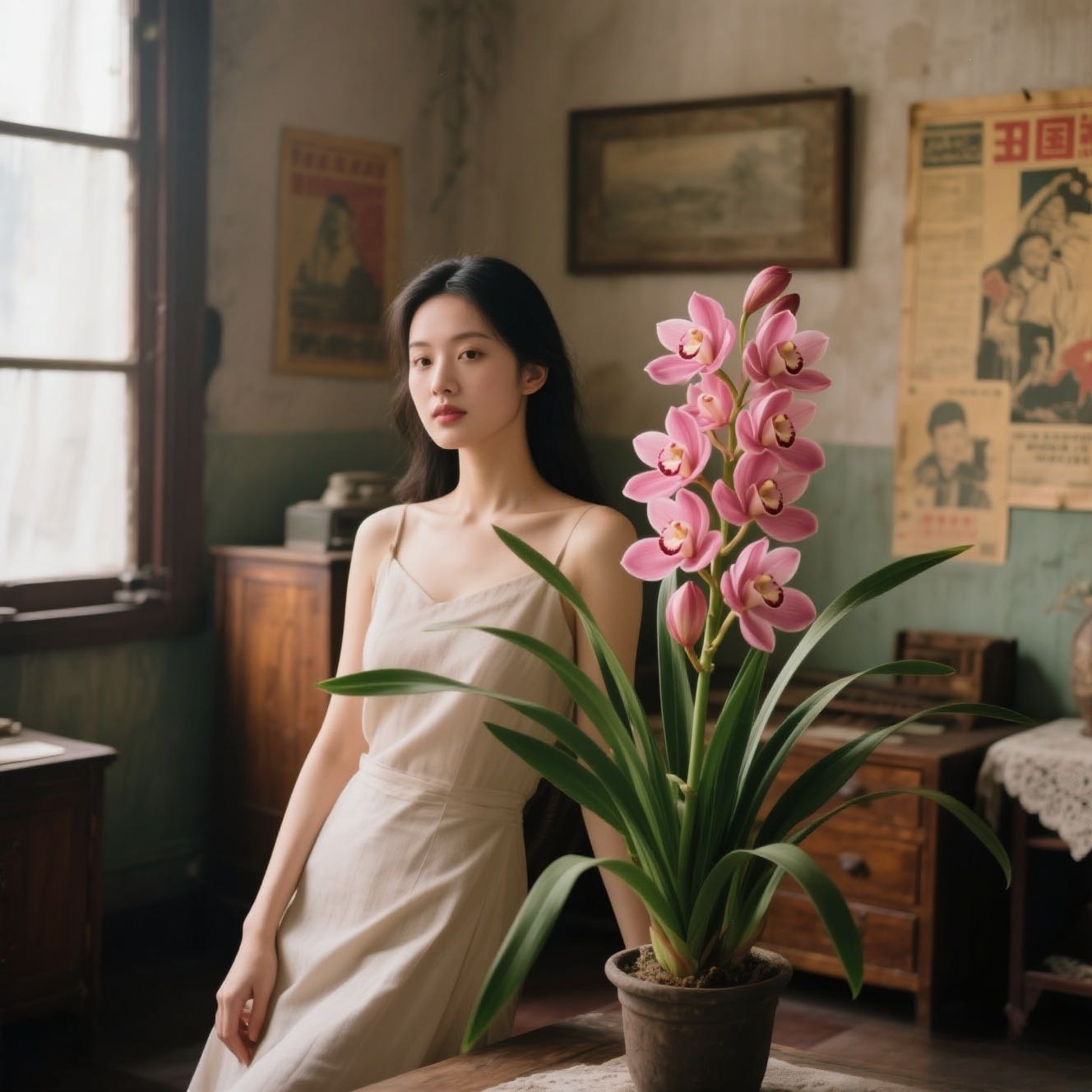 【一物一拍】大花蕙兰桌面兰花带花苞年宵花卉原盆原土