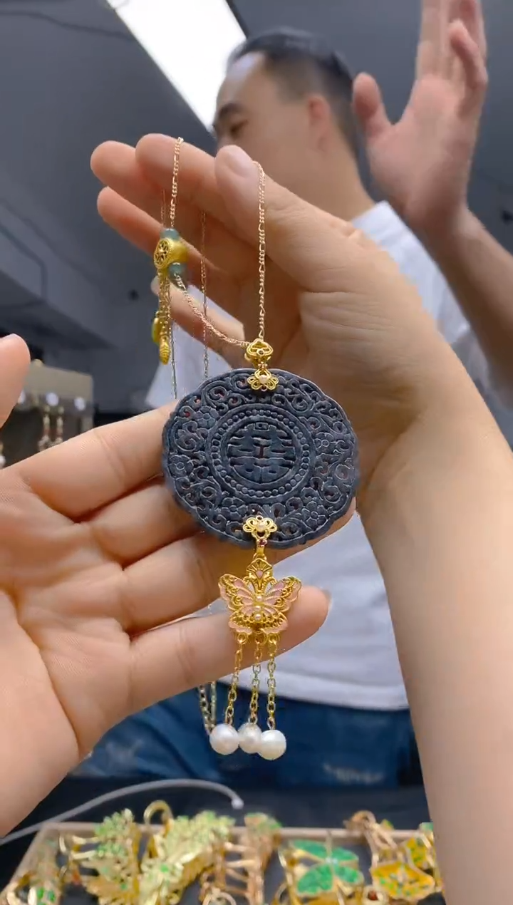 【闪购商品】翡翠耳饰合金205翡翠锁骨链