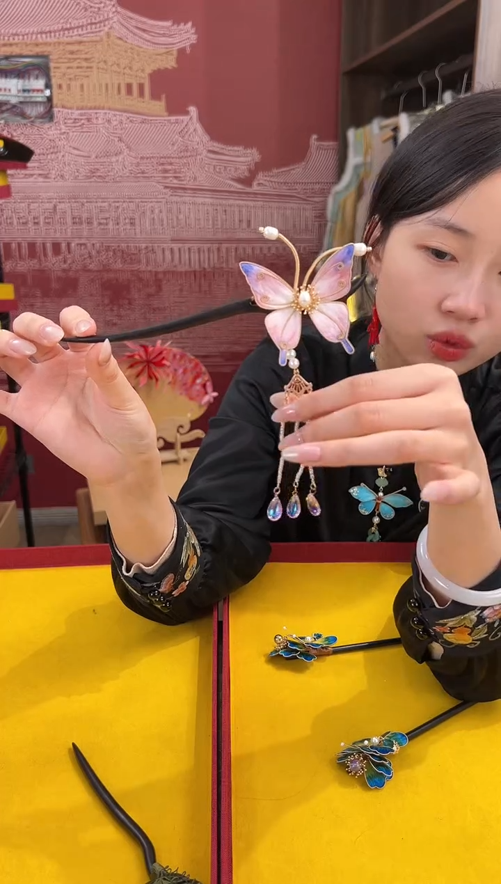 【闪购商品】刺绣非遗绒花（发饰）