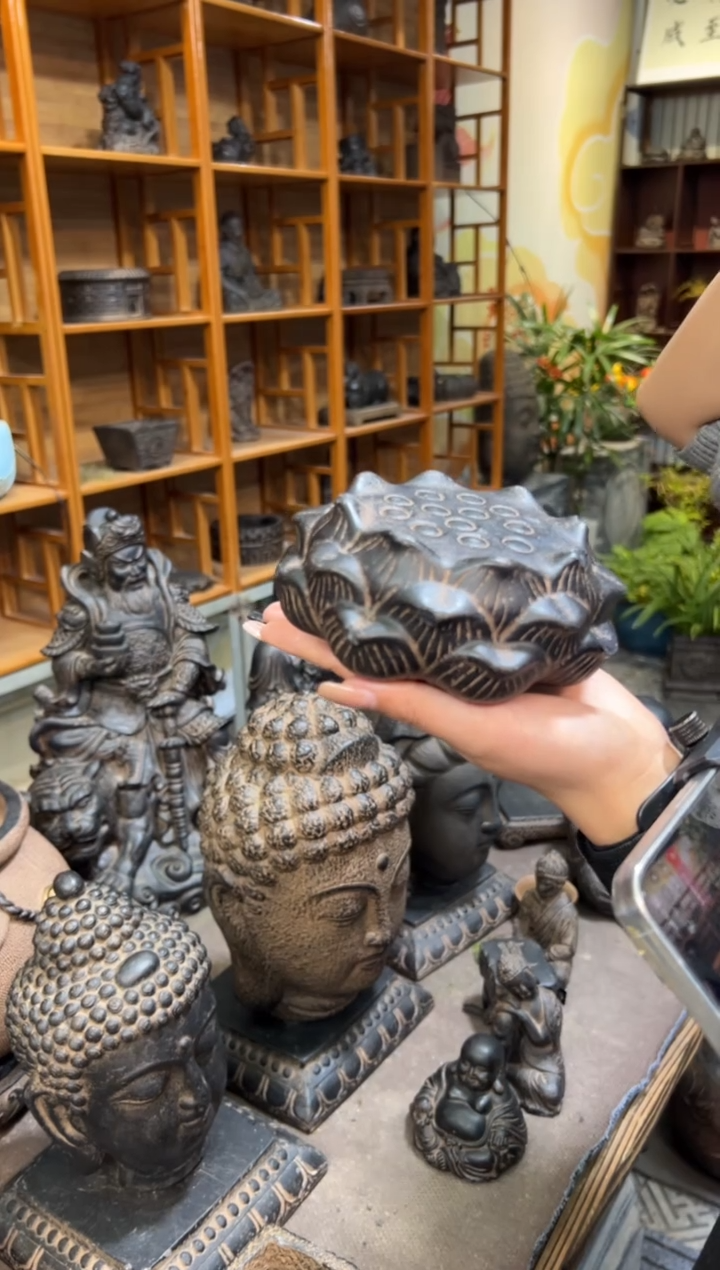 陶土【火山泥】莲蓬实心底座