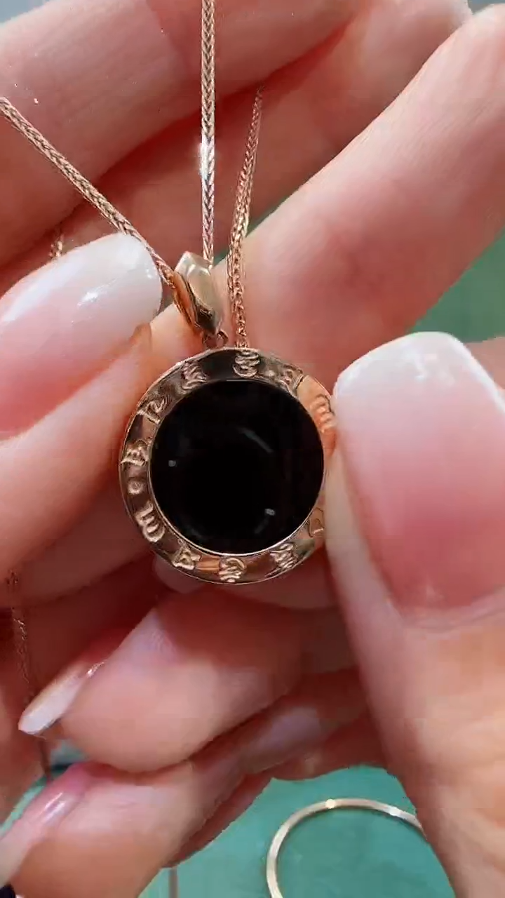 【闪购商品】玛瑙/玉髓吊坠(不含链)18K金镶嵌18K金黑白饼吊坠