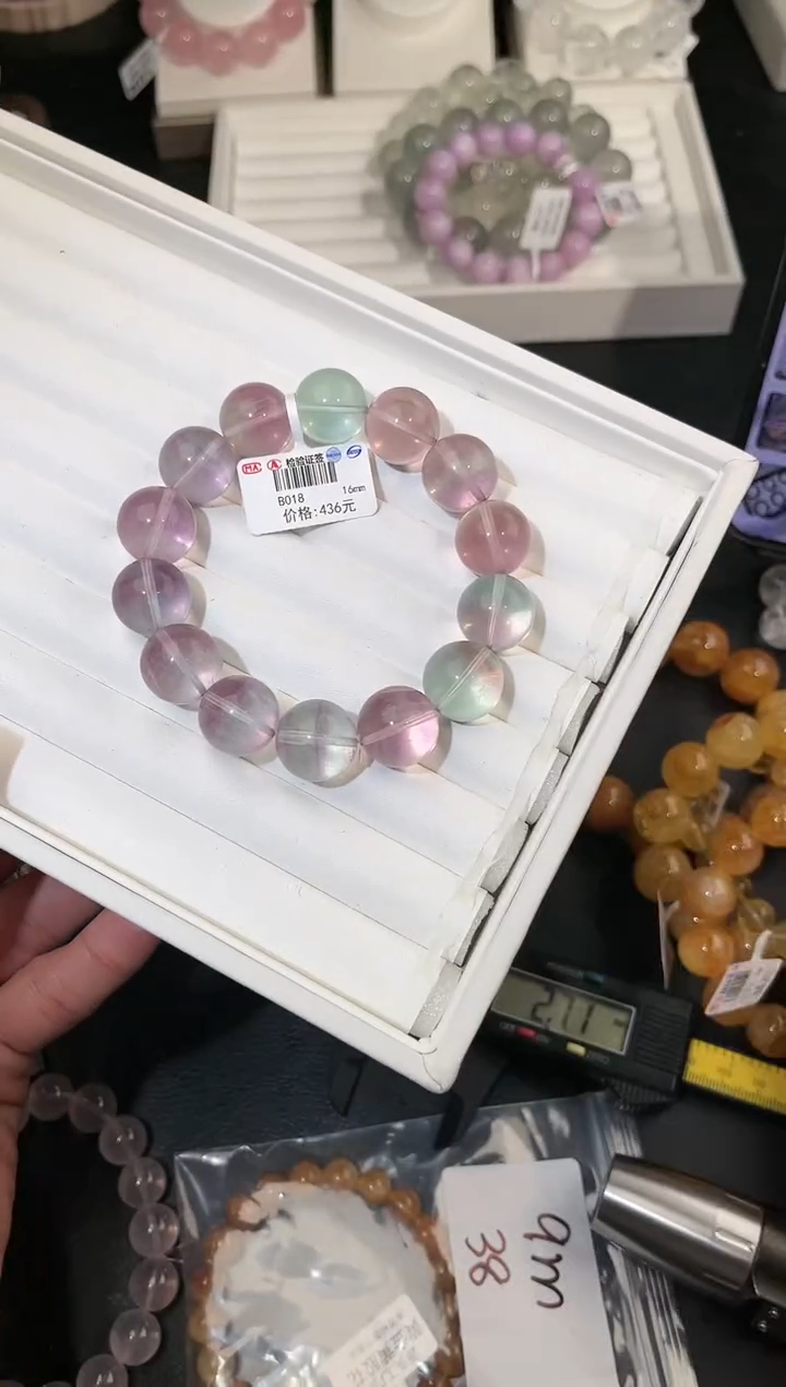 手链未镶嵌萤石多样性发一彩萤石16mm