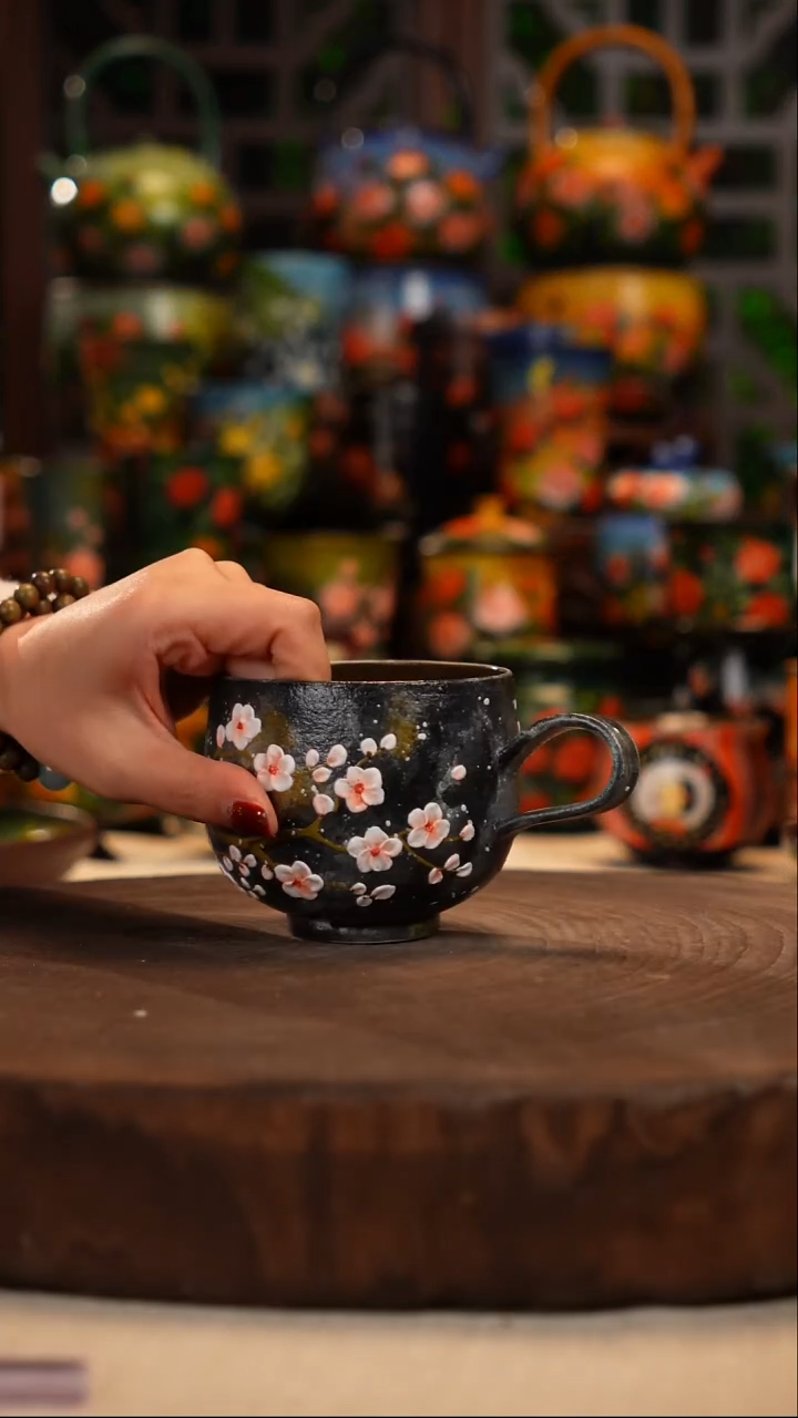 紫砂油画手绘釉下彩