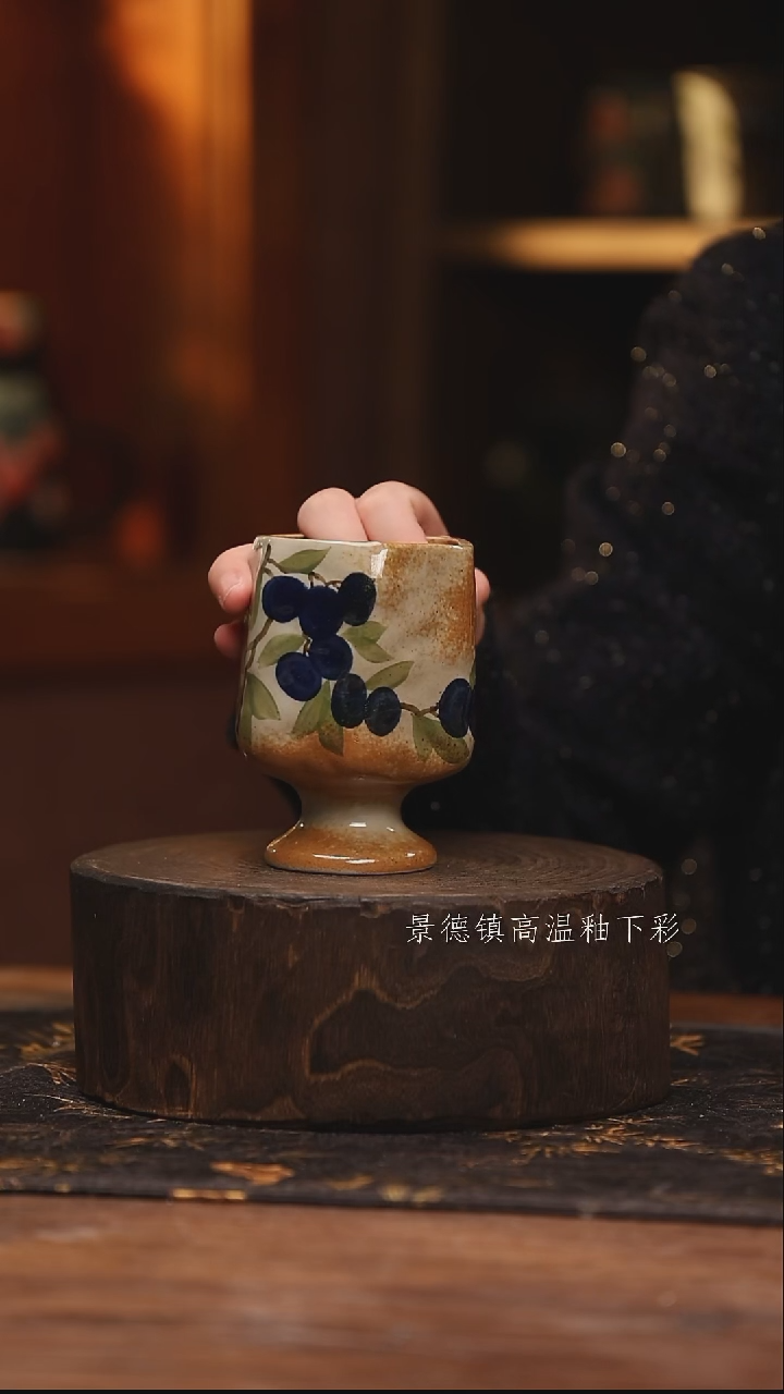 陶瓷景德镇高温釉下手绘陶瓷@L268@