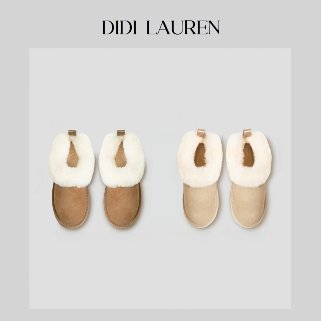 DIDI LAUREN“踏雪”经典百搭加绒款牛皮棉鞋雪地靴厚底增高4CM