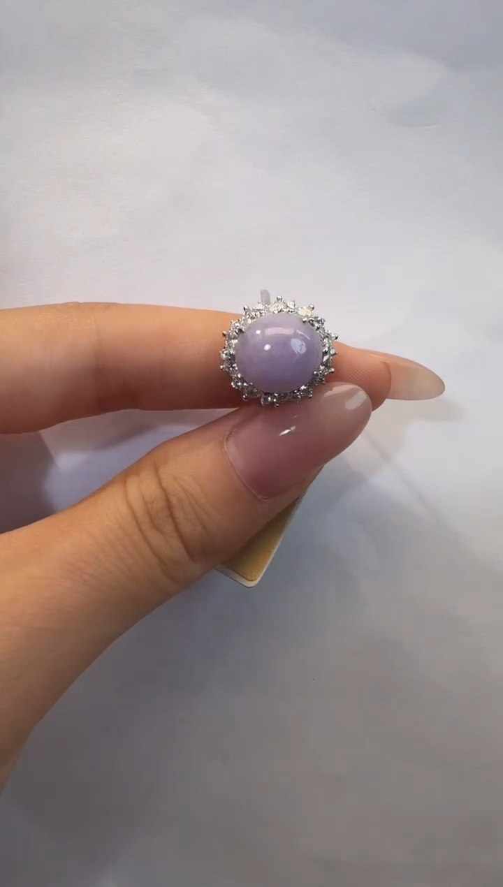 银S925镶嵌戒指翡翠925银镶翡翠戒指镶嵌81