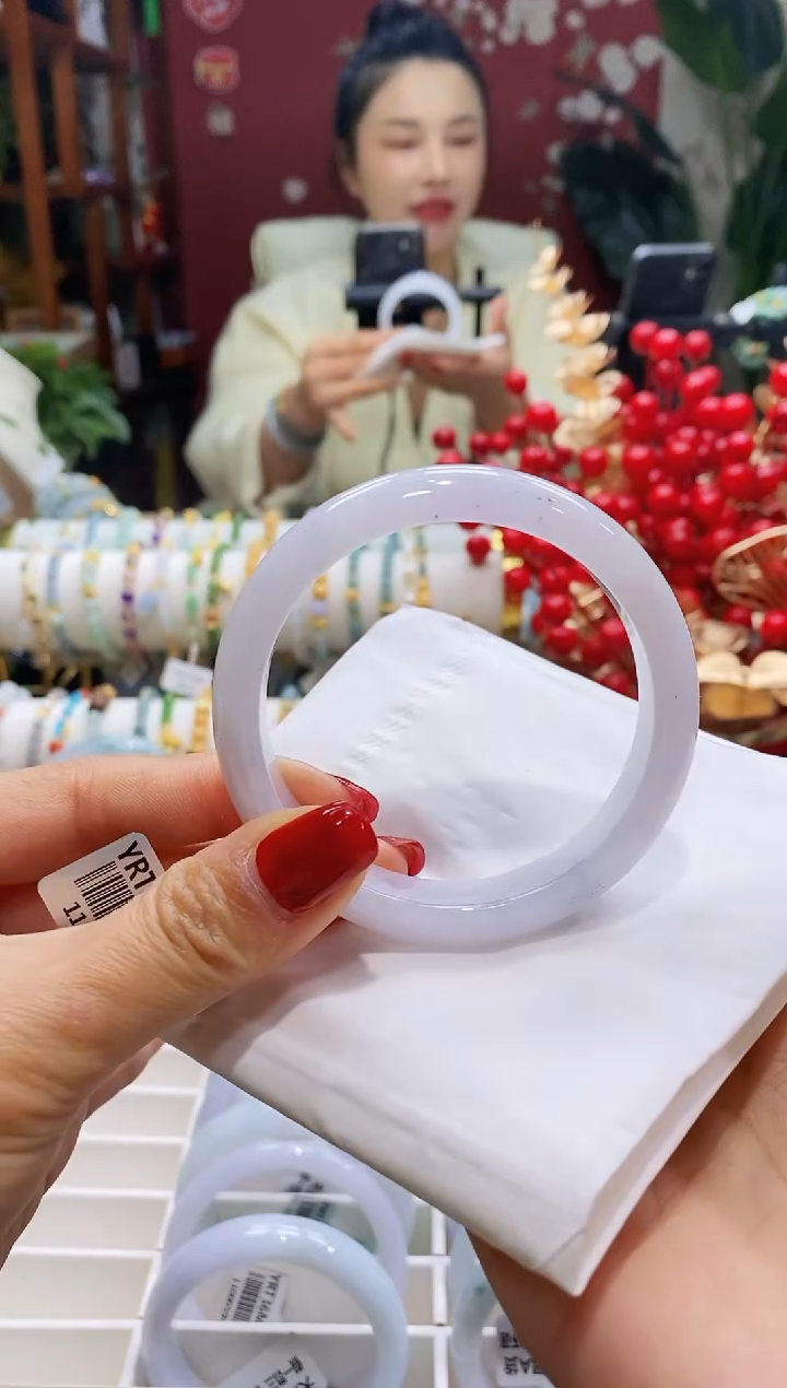 【闪购商品】翡翠手镯未镶嵌8冰淡紫56-58/12.1*7.5