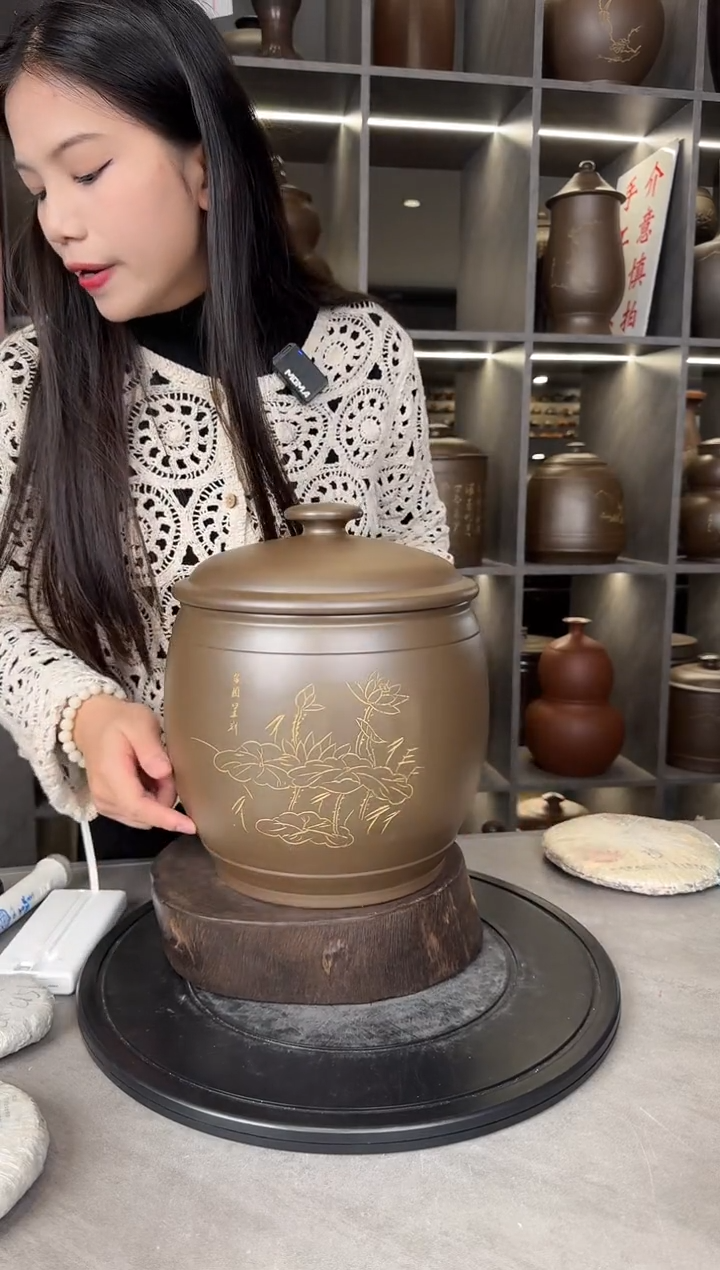 【闪购商品】罐本陶手作坭兴陶4-5斤装茶叶罐手工痕迹