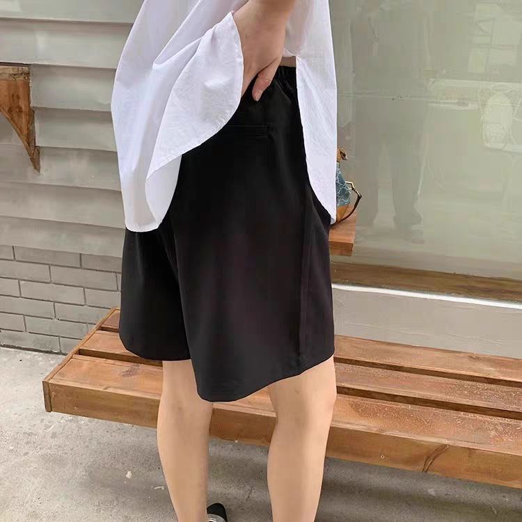 GIRDEAR/哥弟法式复古高级感宽松松紧腰短裤女夏季新款裤1100498 