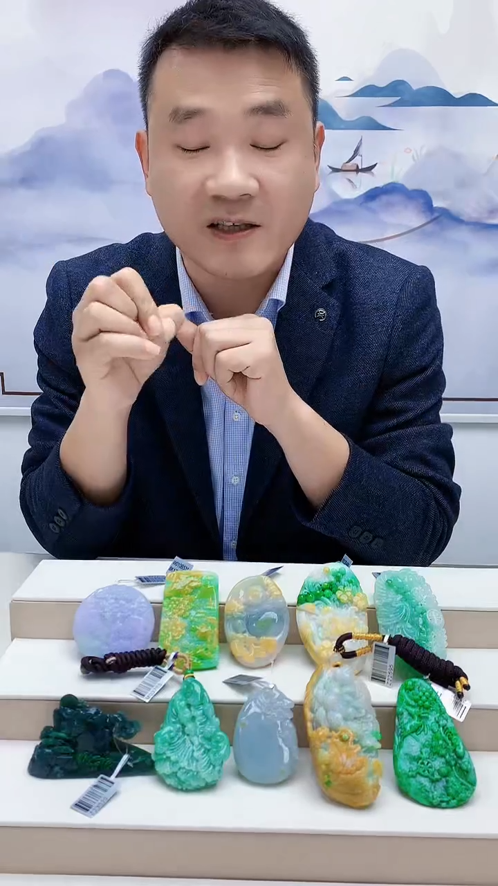 未镶嵌定制翡翠?****Y5174lr-毛货挂件