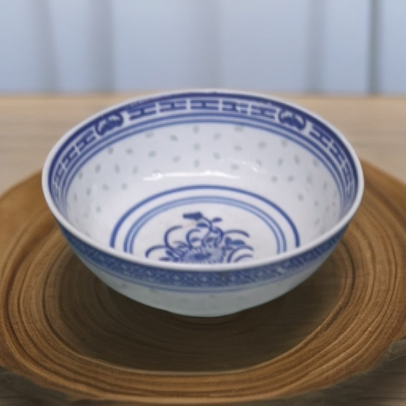 景德镇陶瓷青花玲珑兰花5.5寸米饭碗