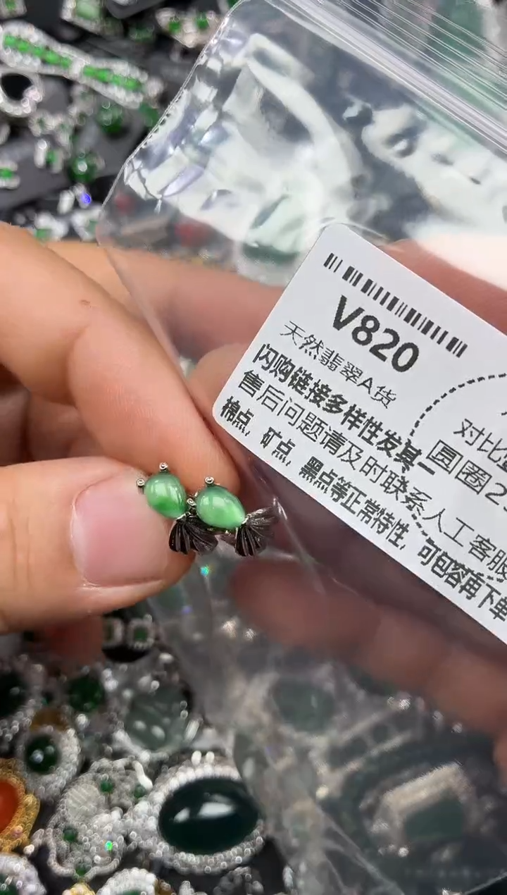 颈饰未镶嵌翡翠V820耳扣