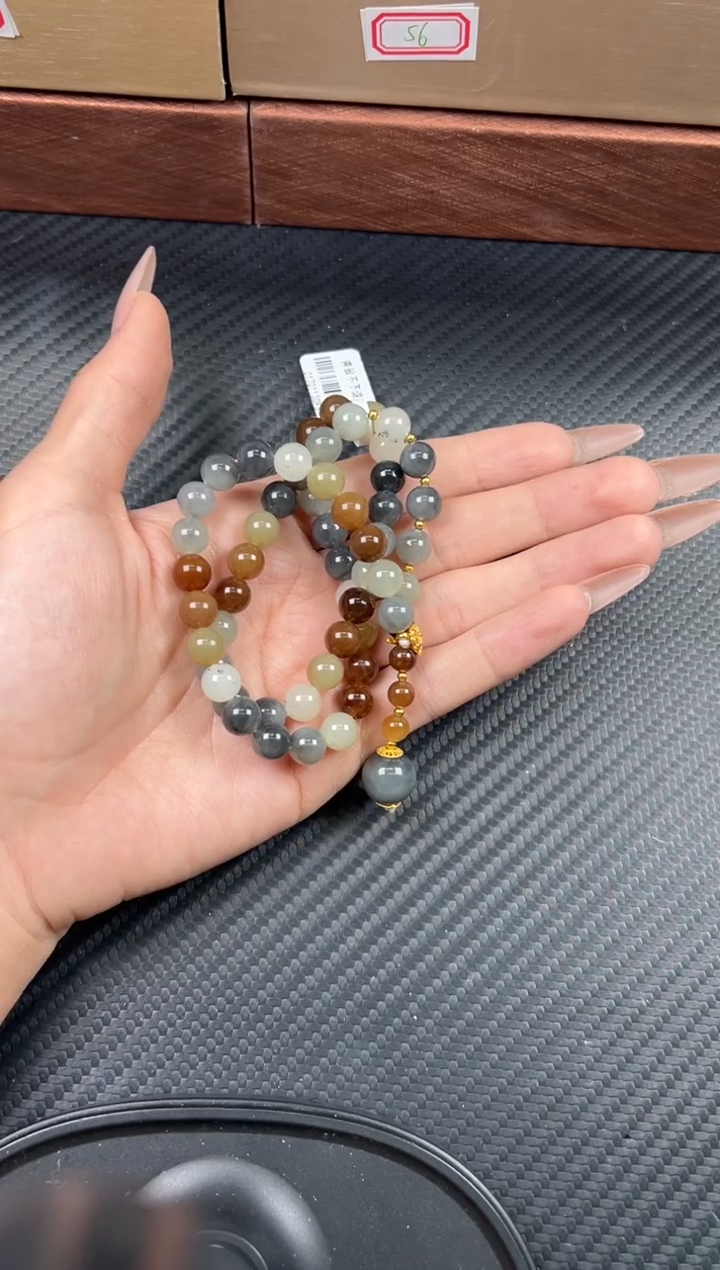 项链未镶嵌和田玉若羌微色差卡8妈妈链