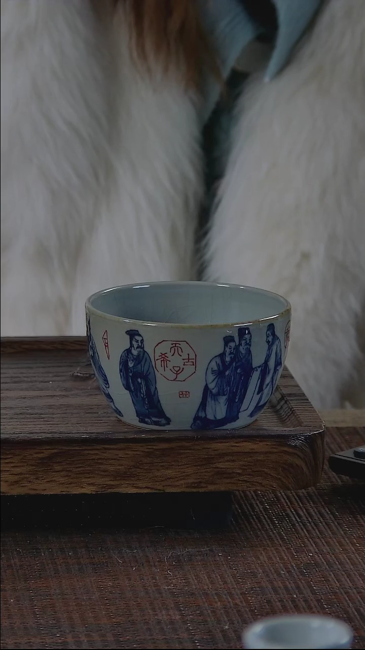 【闪购商品】折葵非器手工手绘老陶泥人物杯