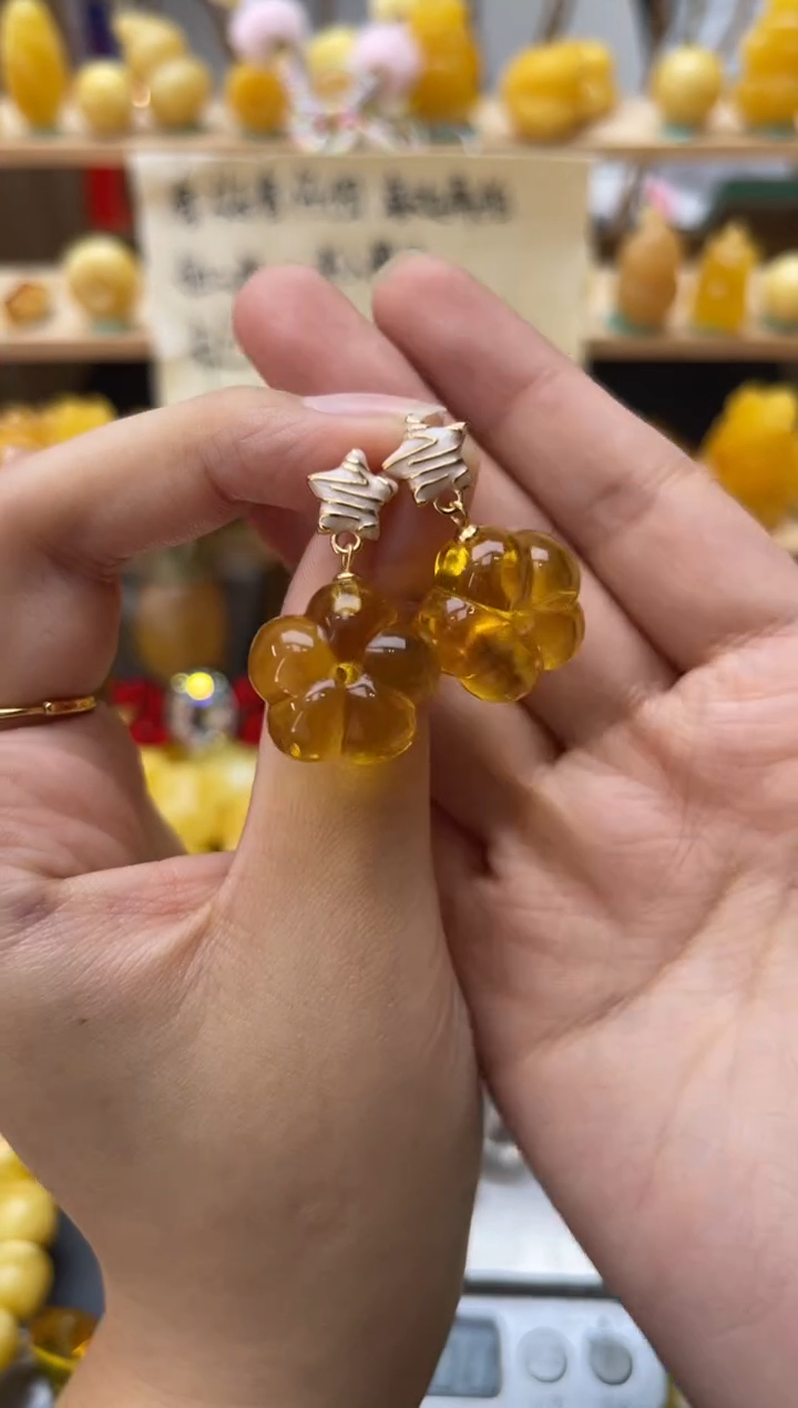 琥珀银S925镶嵌珠宝奇石079琥珀蜜蜡微瑕爆花