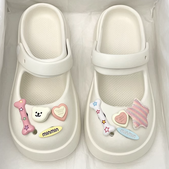 EVA玛丽珍拖鞋女夏季外穿防滑厚底2025新款洞洞鞋百搭包头凉拖鞋