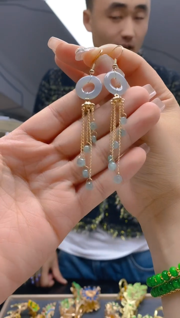 【闪购商品】翡翠耳饰合金391翡翠耳钩