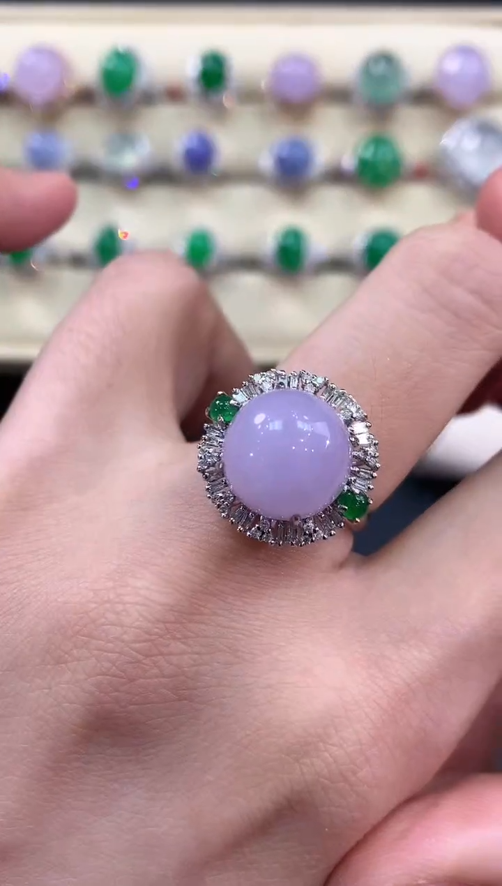 【闪购商品】翡翠戒指18K金镶嵌B112有色差