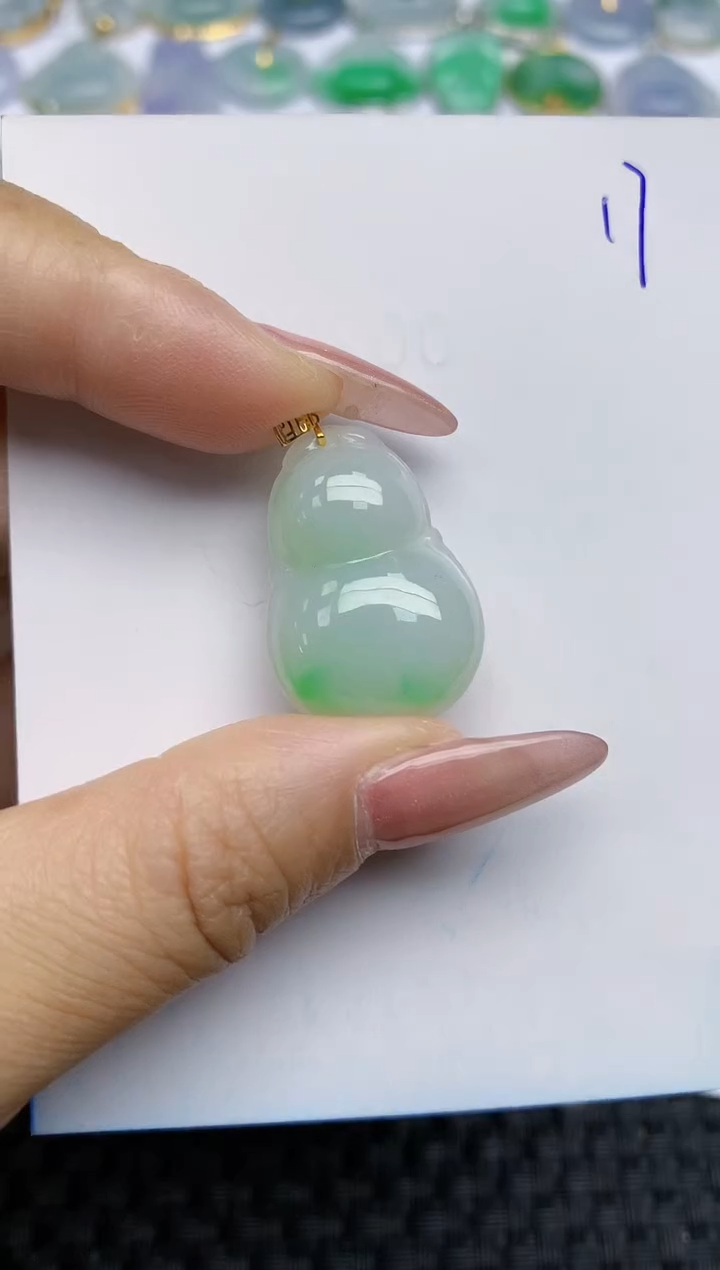 【闪购商品】翡翠颈饰18K金镶嵌天然A货翡翠 17