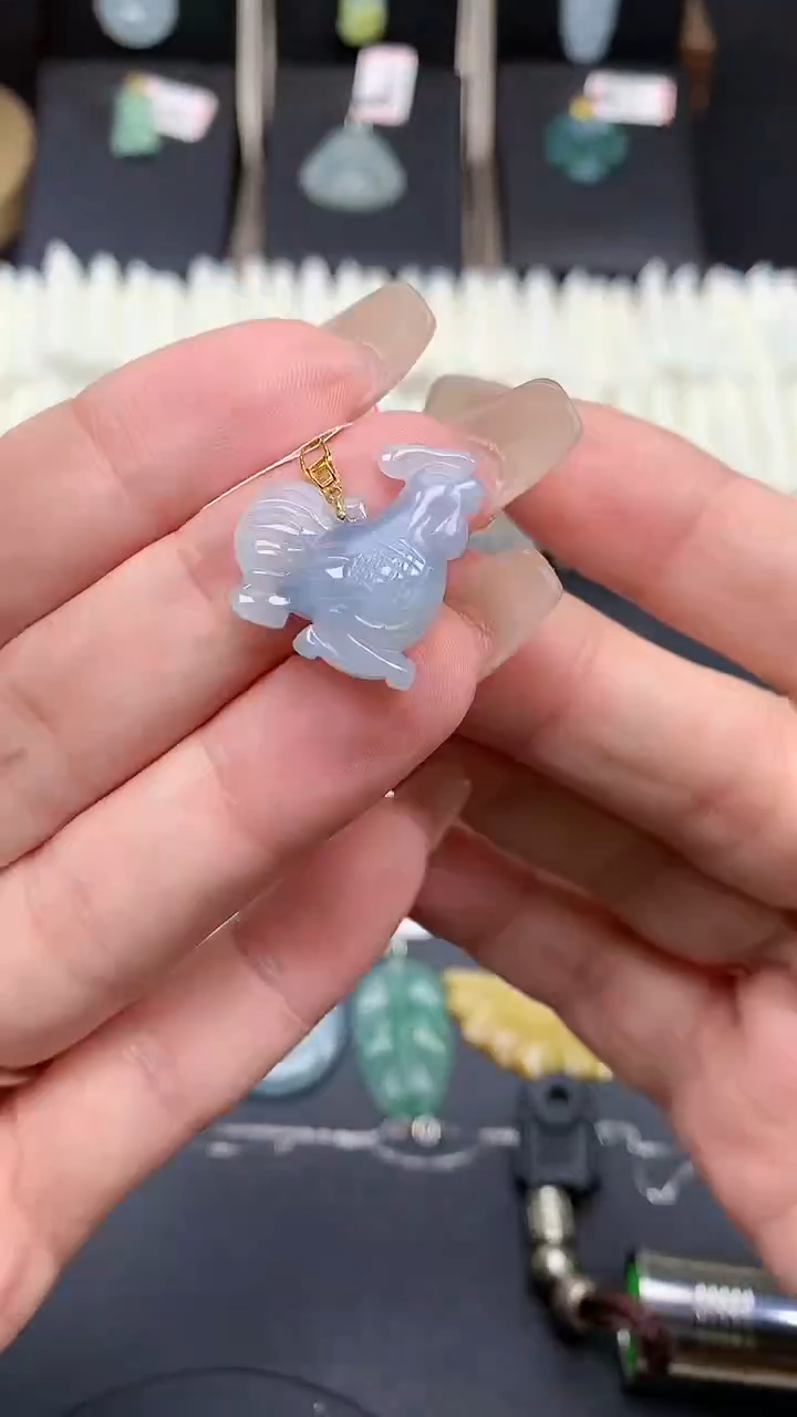 【闪购商品】翡翠吊坠(不含链)18K金镶嵌MS142278