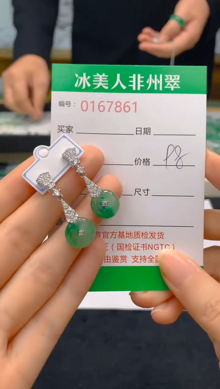 【闪购商品】石英质玉耳饰合金861