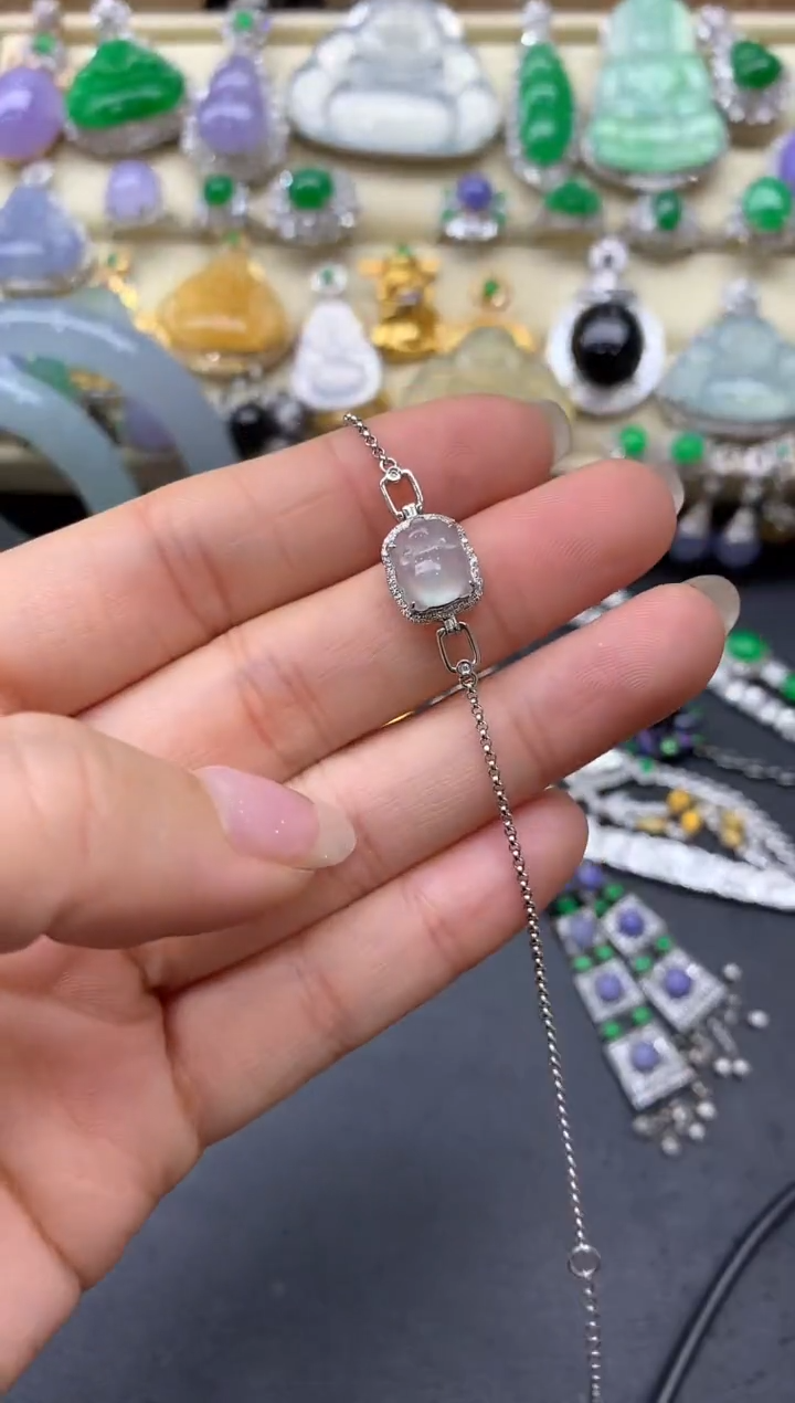 【闪购商品】翡翠手串18K金镶嵌292-中国好珍宝